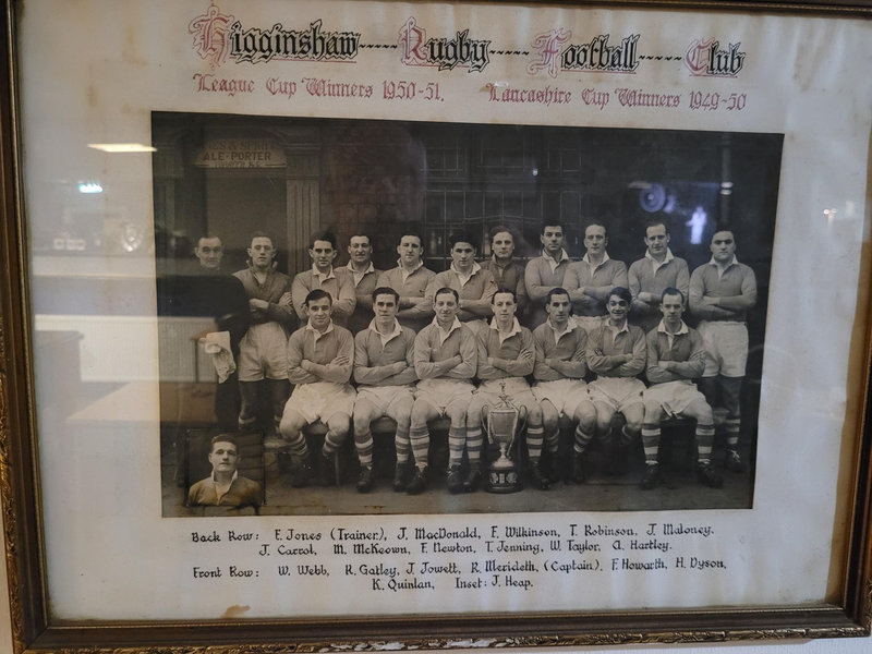 Higginshaw Rugby Football Club, League Cup winners 1950&ndash;51 and Lancashire Cup winners 1949&ndash;50