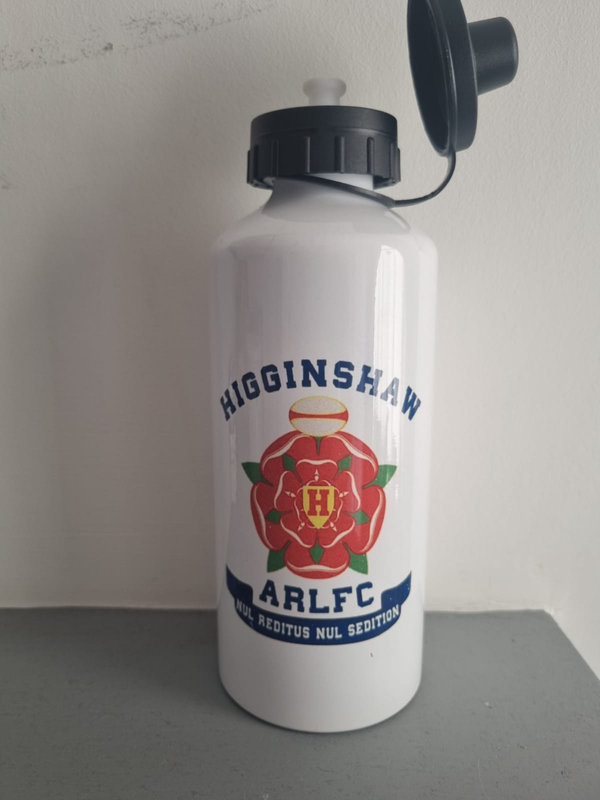 Higginshaw ARLFC sports bottle with flip-top lid
